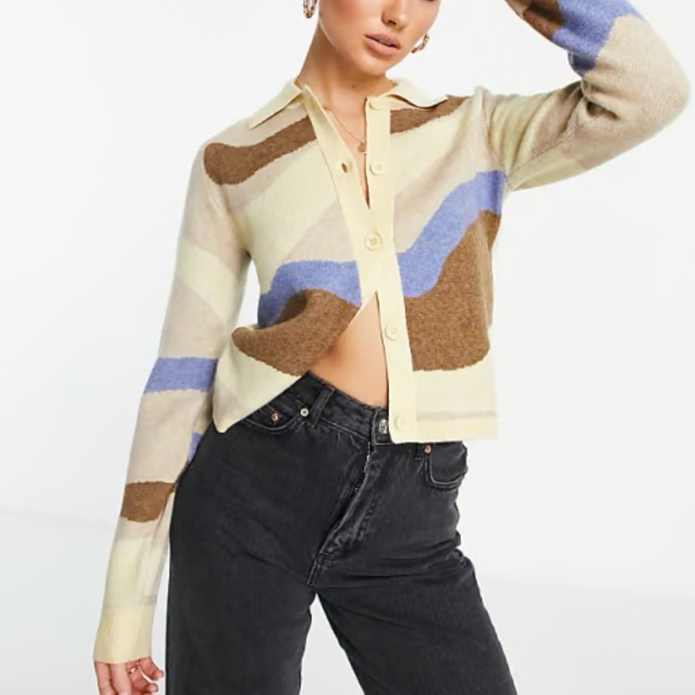Envii Collared Cardigan in Scenic Marble Knit